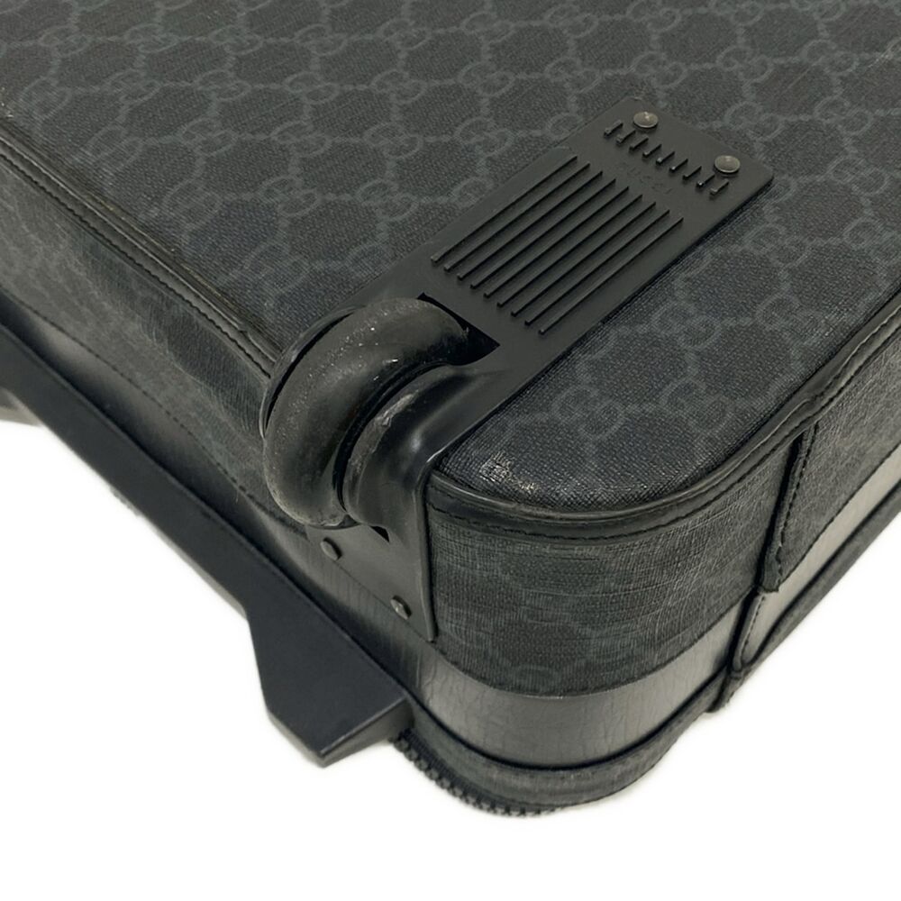 Gucci GG Supreme Suitcase 170668 Black Dark Gray PVC Leather - Picture 6 of 15